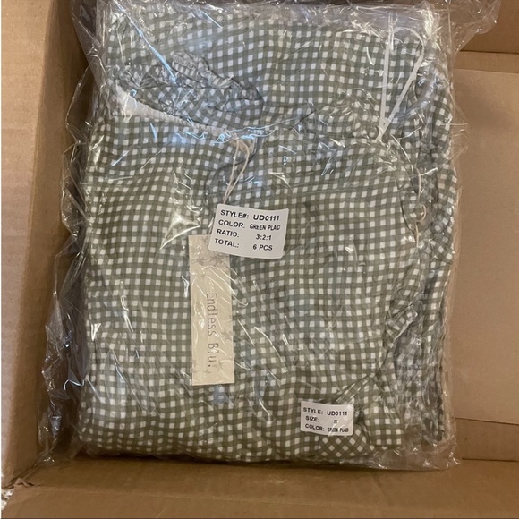 Endless Blu Plaid Printed Woven Cut Out Flirty Mini Dress | Size Medium | NWT - Picture 5 of 5